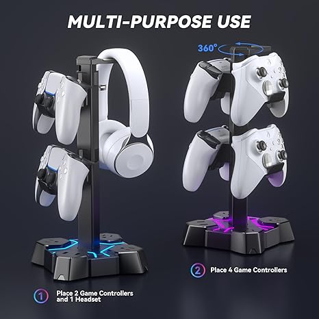Soporte para Auriculares con Cargador USB