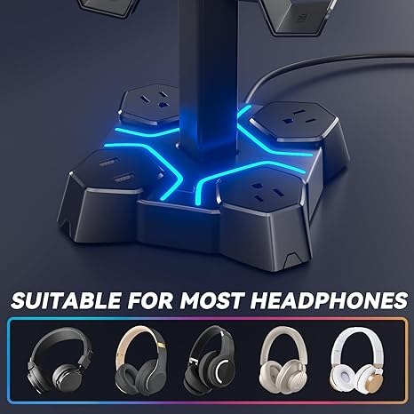 Soporte para Auriculares con Cargador USB