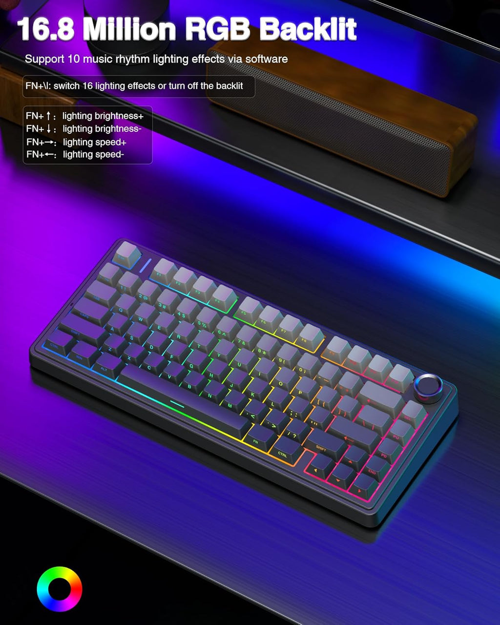 AULA Teclado mecánico inalámbrico F75 Pro