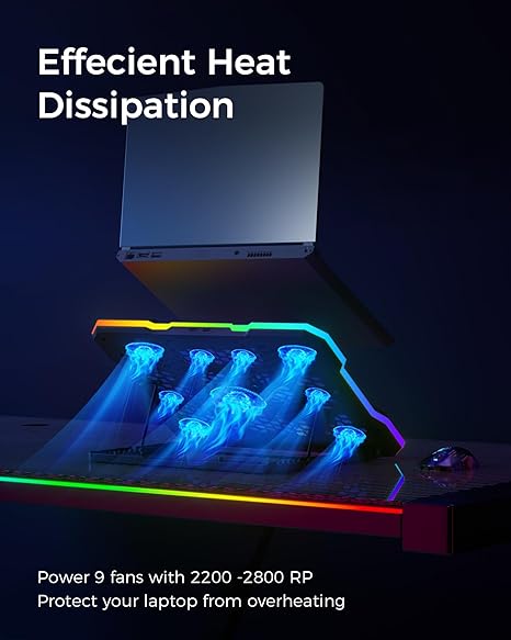 Cooling Pad Laptop Gamer con 6 Ventiladores RGB