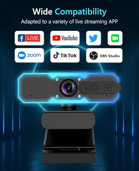Webcam Full HD 1080p Gamer con Micrófono